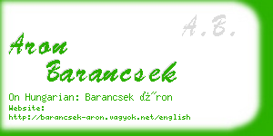 aron barancsek business card